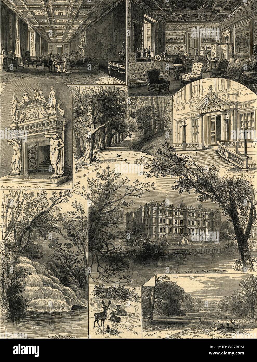 Longleat. The seat of the Marquis of Bath. Wiltshire. Historic Houses 1881 Stock Photo