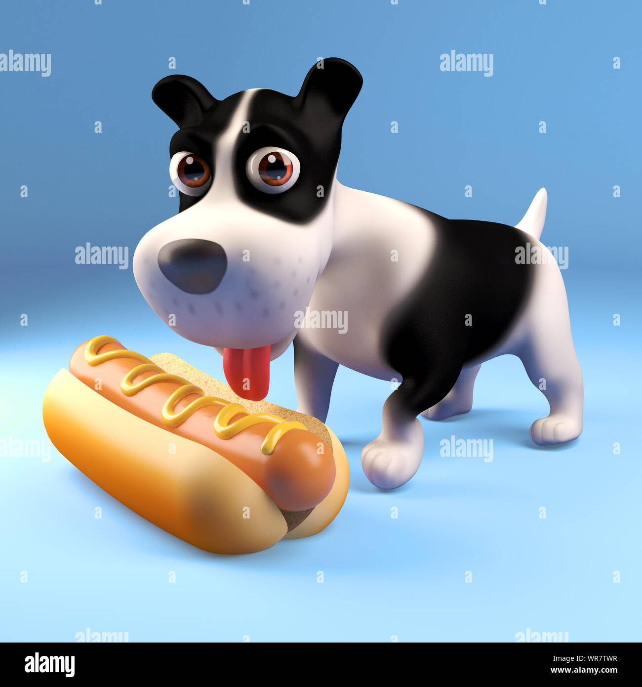 3d cartoon puppy dog eating a hot dog, 3d illustration render Stock Photo - Alamy 3d cartoon puppy dog eating a hot dog, 3d illustration render Stock Photo - Alamy