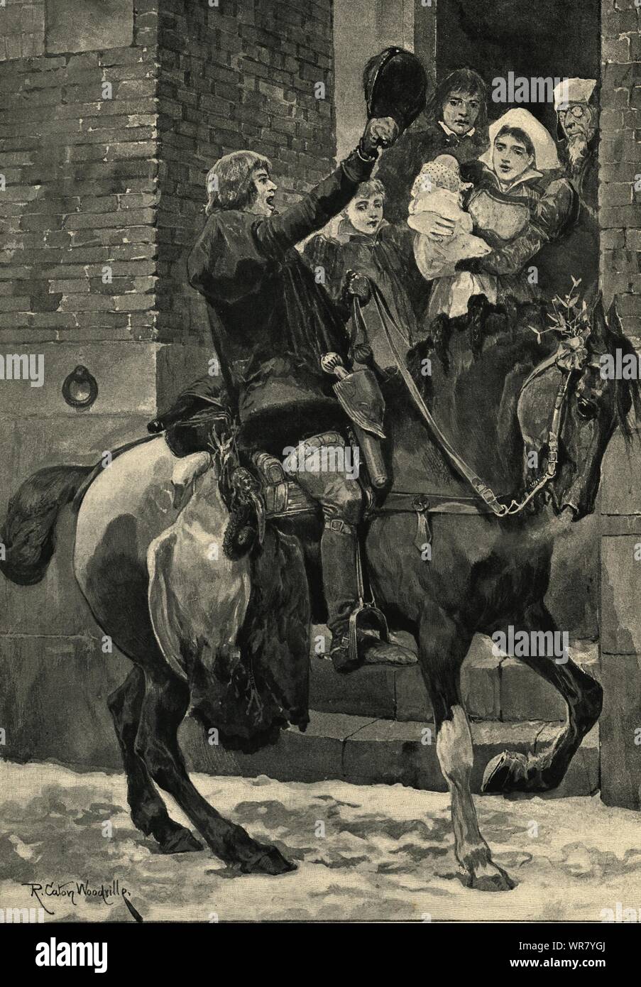 Christmas loot 'in days of old each baron bold received from far & near…' 1895 Stock Photo