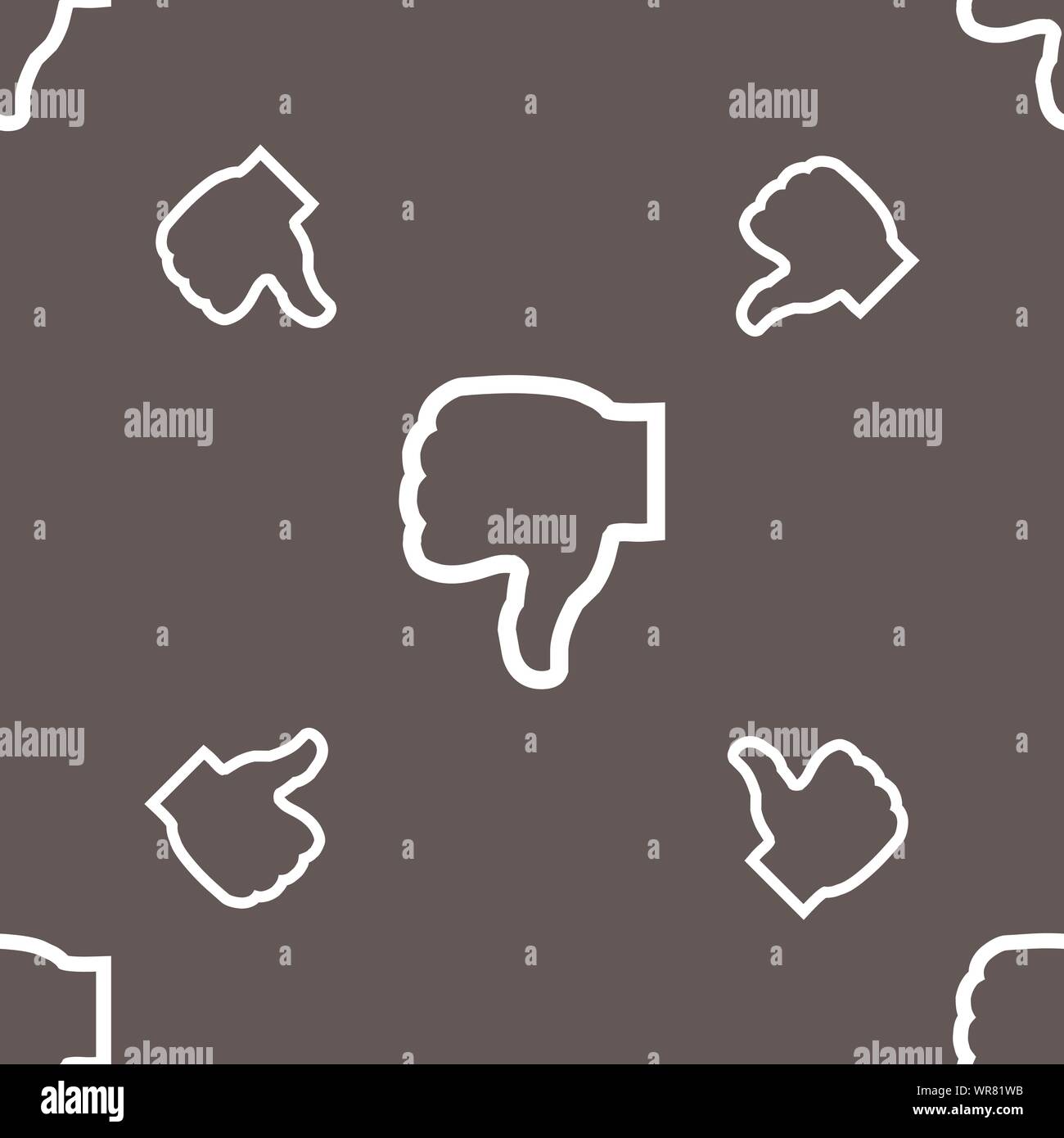 Dislike icon sign. Seamless pattern on a gray background. Vector Stock ...