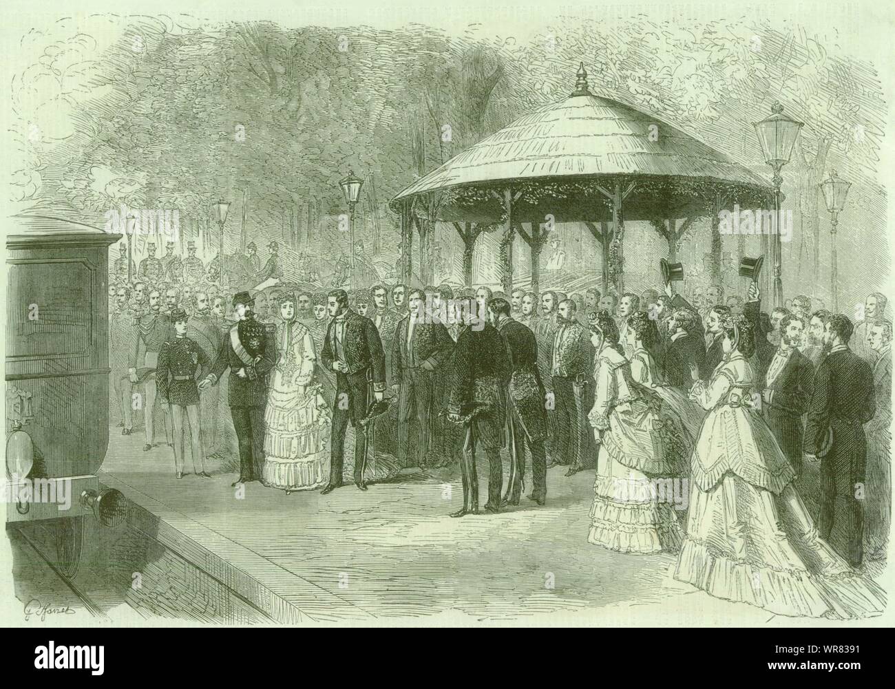 Franco-Prussian War: The Emperor starting from St. Cloud. Hauts-de-Seine 1870 Stock Photo