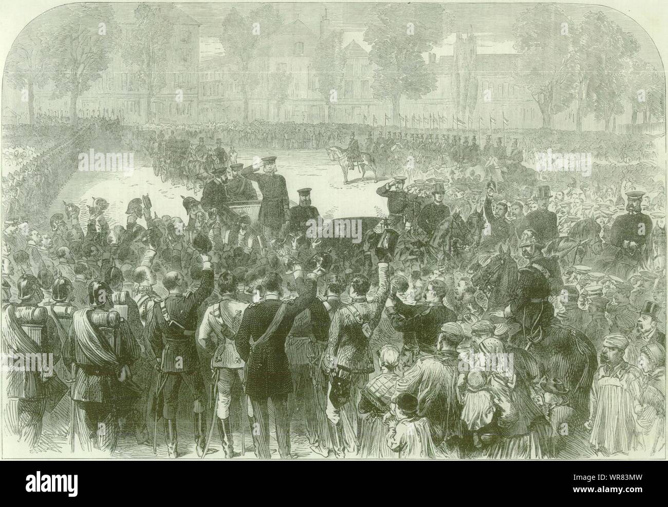 Franco-Prussian War: The King of Prussia arriving at Versailles 1870 ILN print Stock Photo