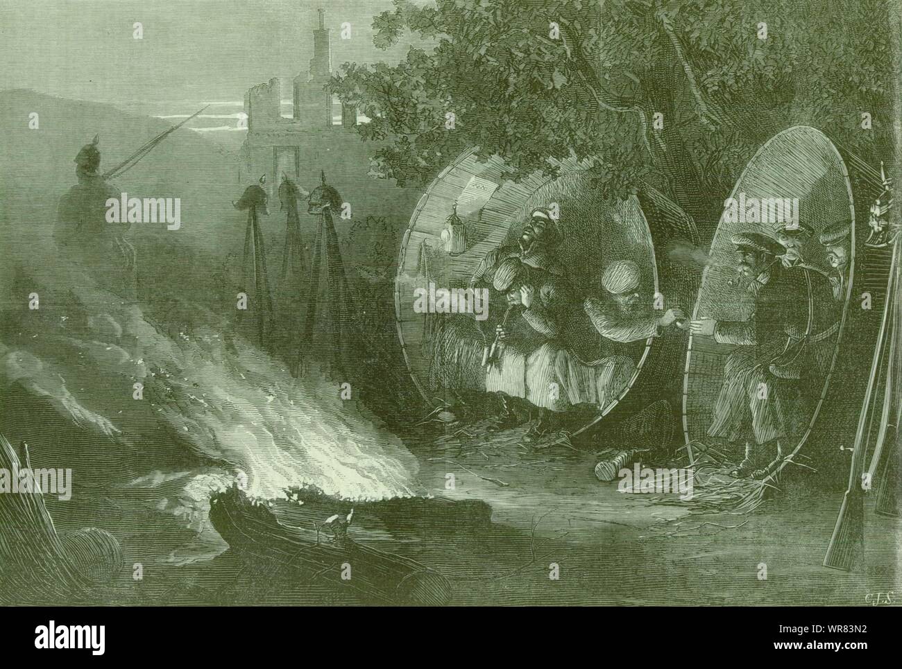 The Siege of Metz: Advanced Prussian post at Mercy-le-Haut. Moselle 1870 Stock Photo