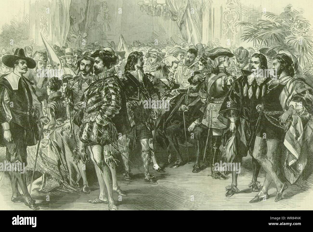 Fancy dress ball Marlborough House Gentlemen's costumes. Pall Mall London 1874 Stock Photo