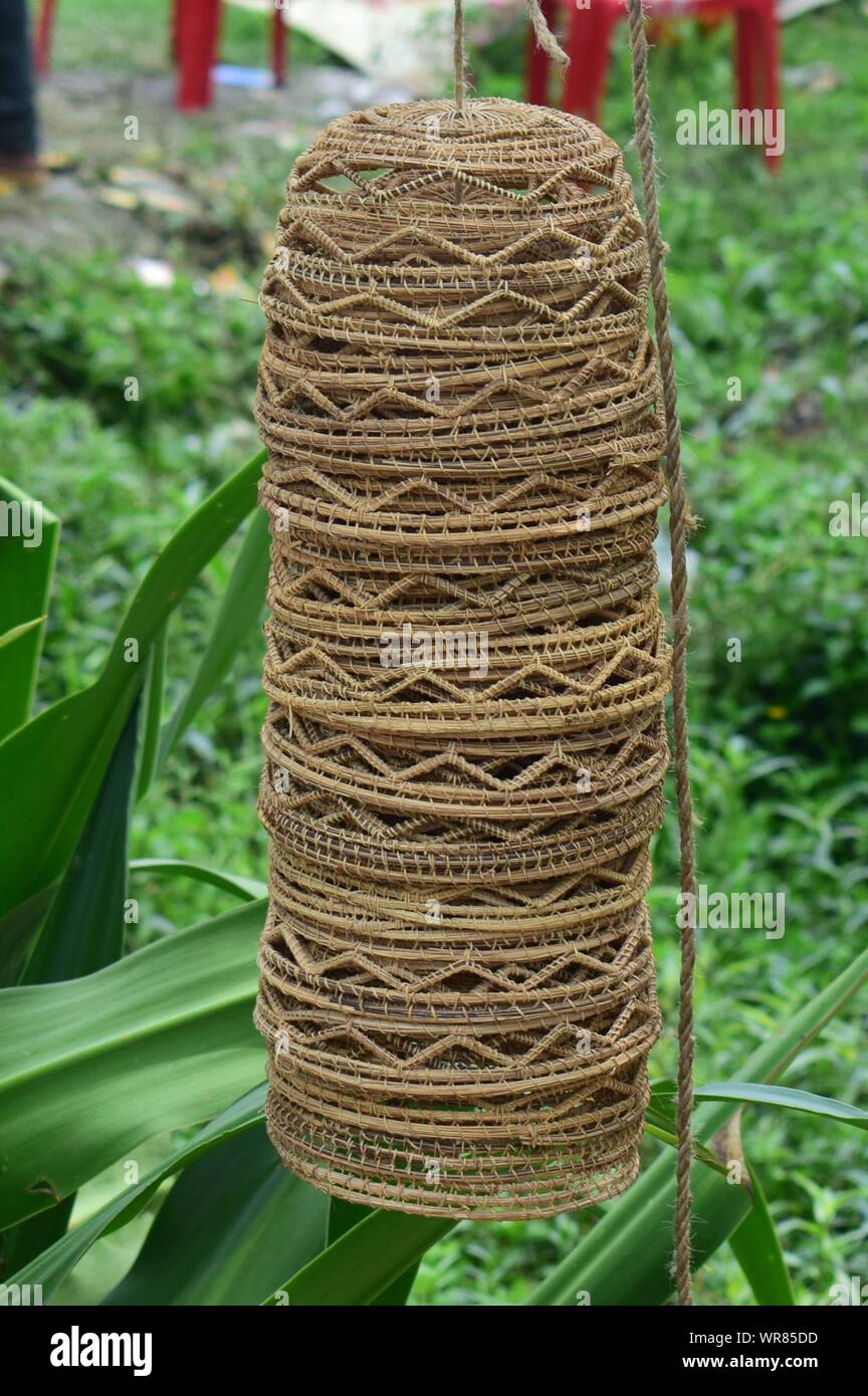 cane made baskets and utensils Stock Photo Alamy