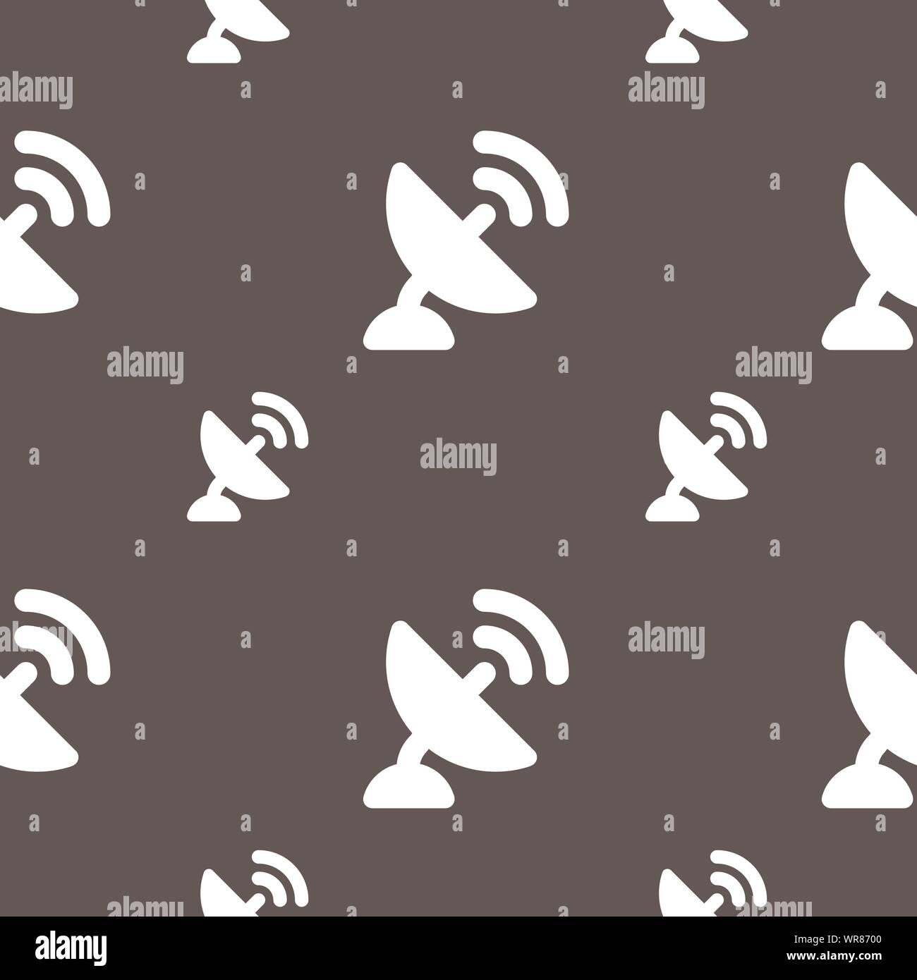 satellite antenna icon sign. Seamless pattern on a gray background. Vector Stock Vector