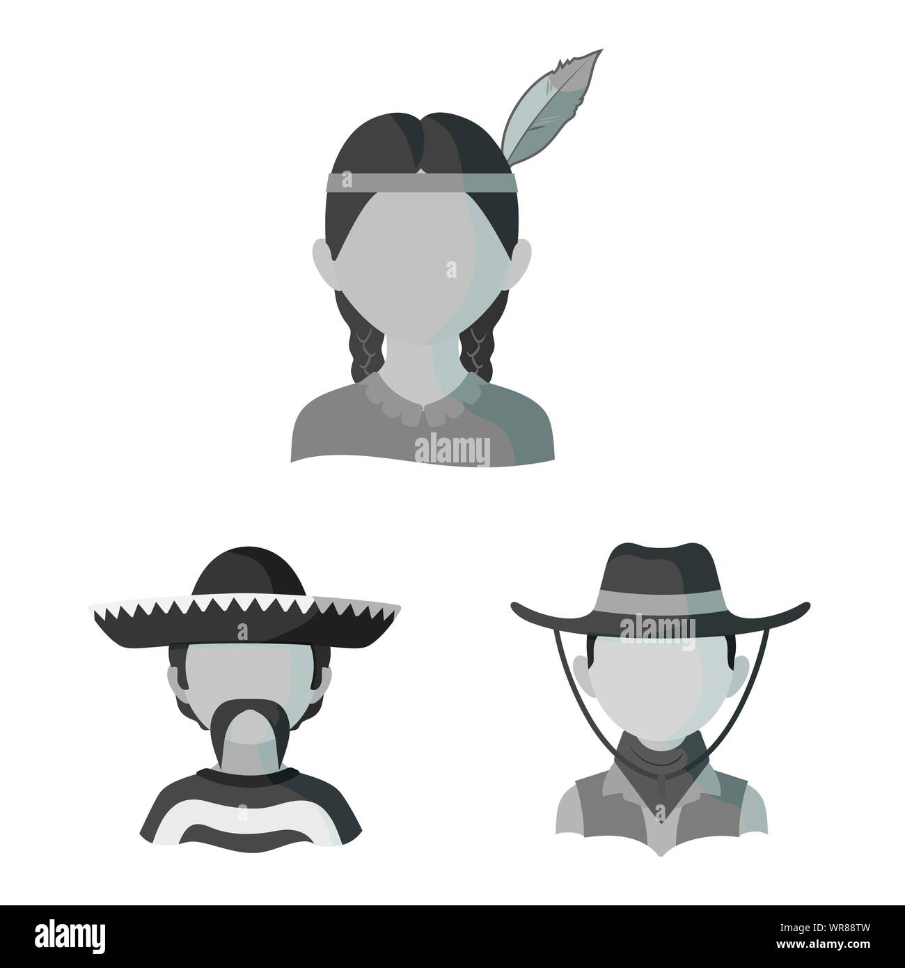 Isolated object of person and culture icon. Set of person and race  stock vector illustration. Stock Vector