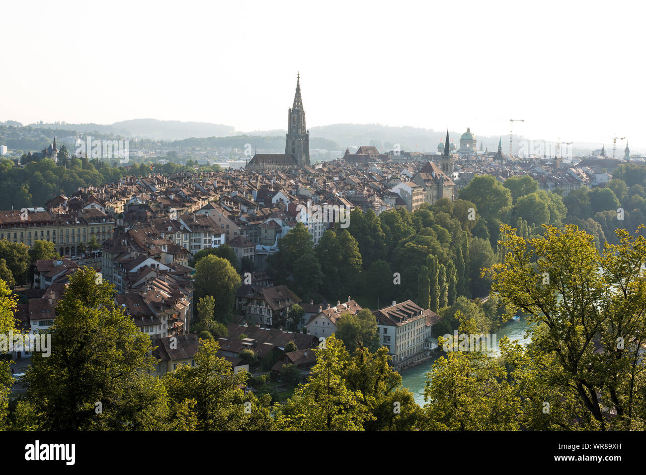 View over the old town of Bern, Switzerland, on a late summer afternoon. Stock Photo