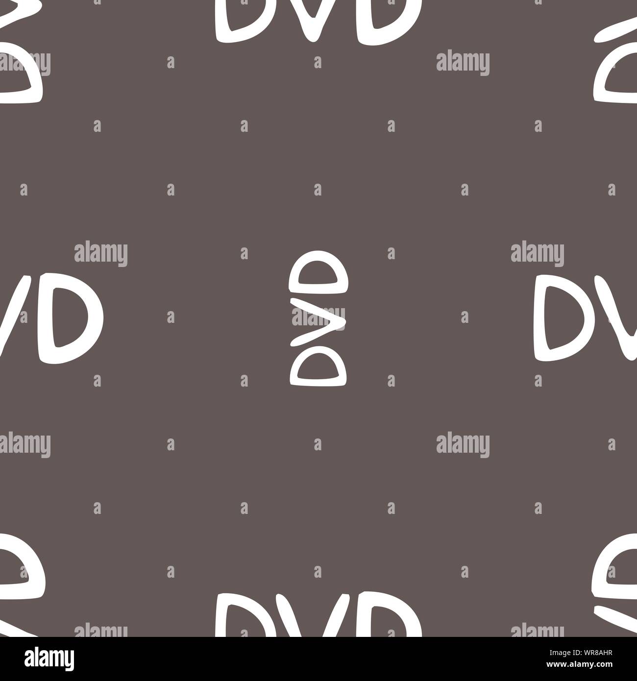 dvd icon sign. Seamless pattern on a gray background. Vector Stock Vector