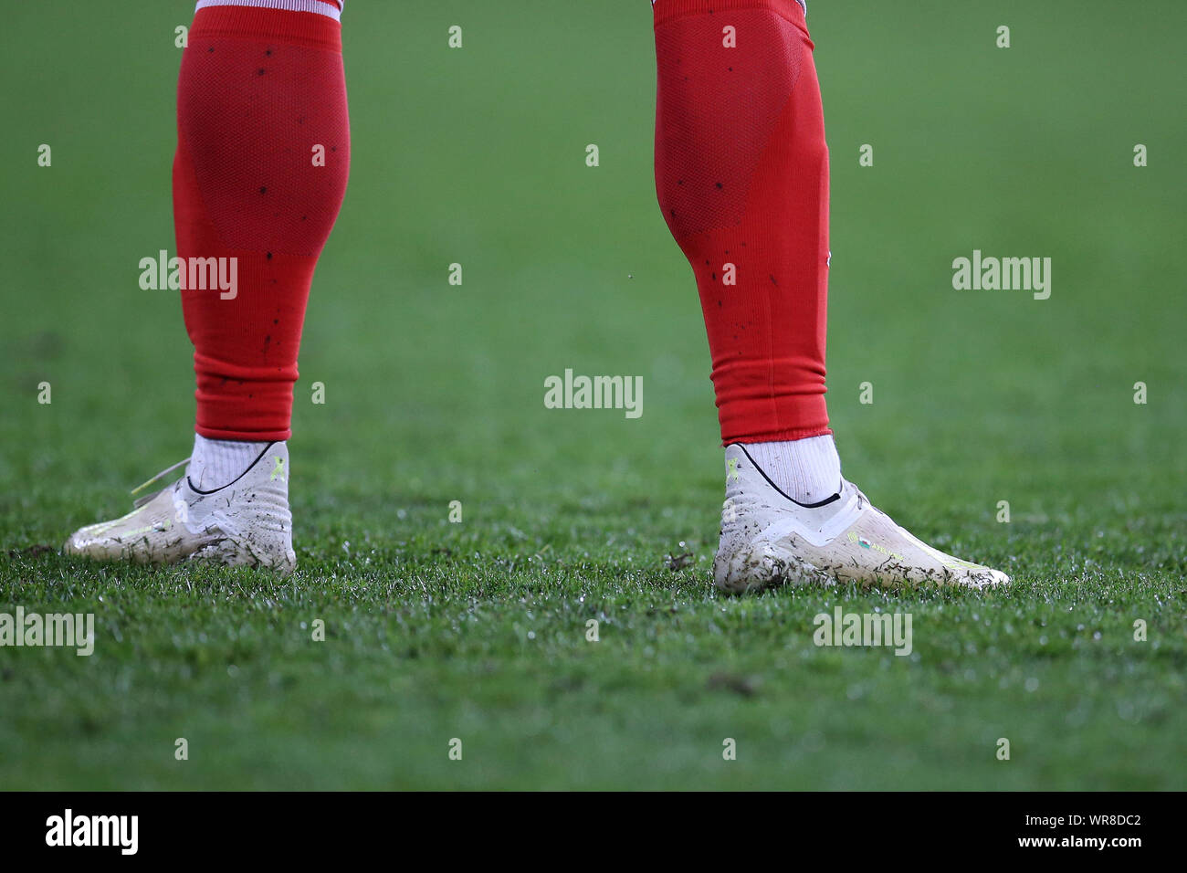 Cardiff, UK. 09th Sep, 2019. a close up of the boots worn by Gareth Bale of  Wales during the Wales v Belarus, international challenge friendly  international football match at the Cardiff city