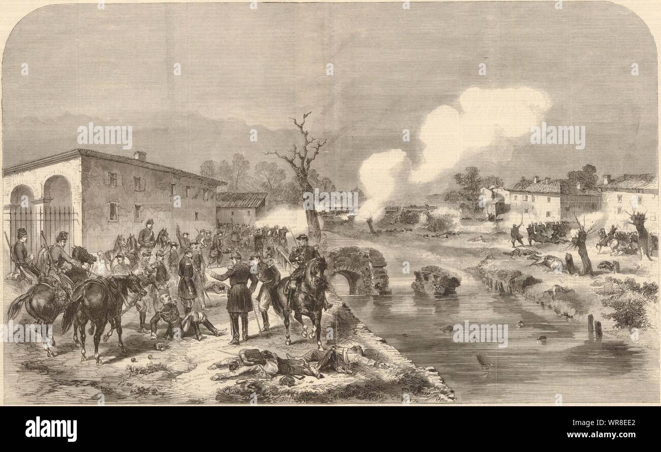 The Battle of Magenta. Italy 1859 antique ILN full page print Stock Photo