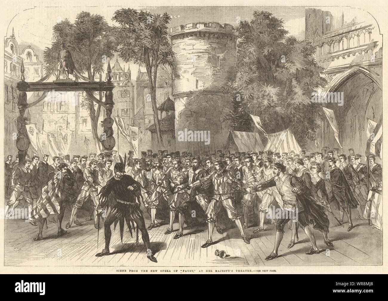 Scene from the new opera of 'Faust', at Her Majesty's Theatre, London 1863 Stock Photo
