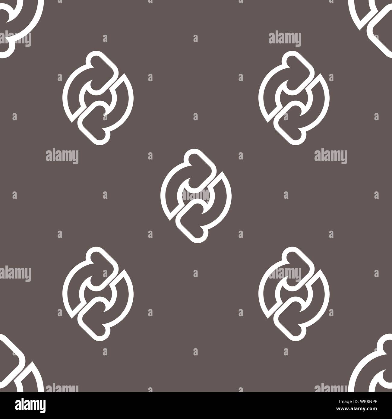 Refresh icon sign. Seamless pattern on a gray background. Vector Stock ...