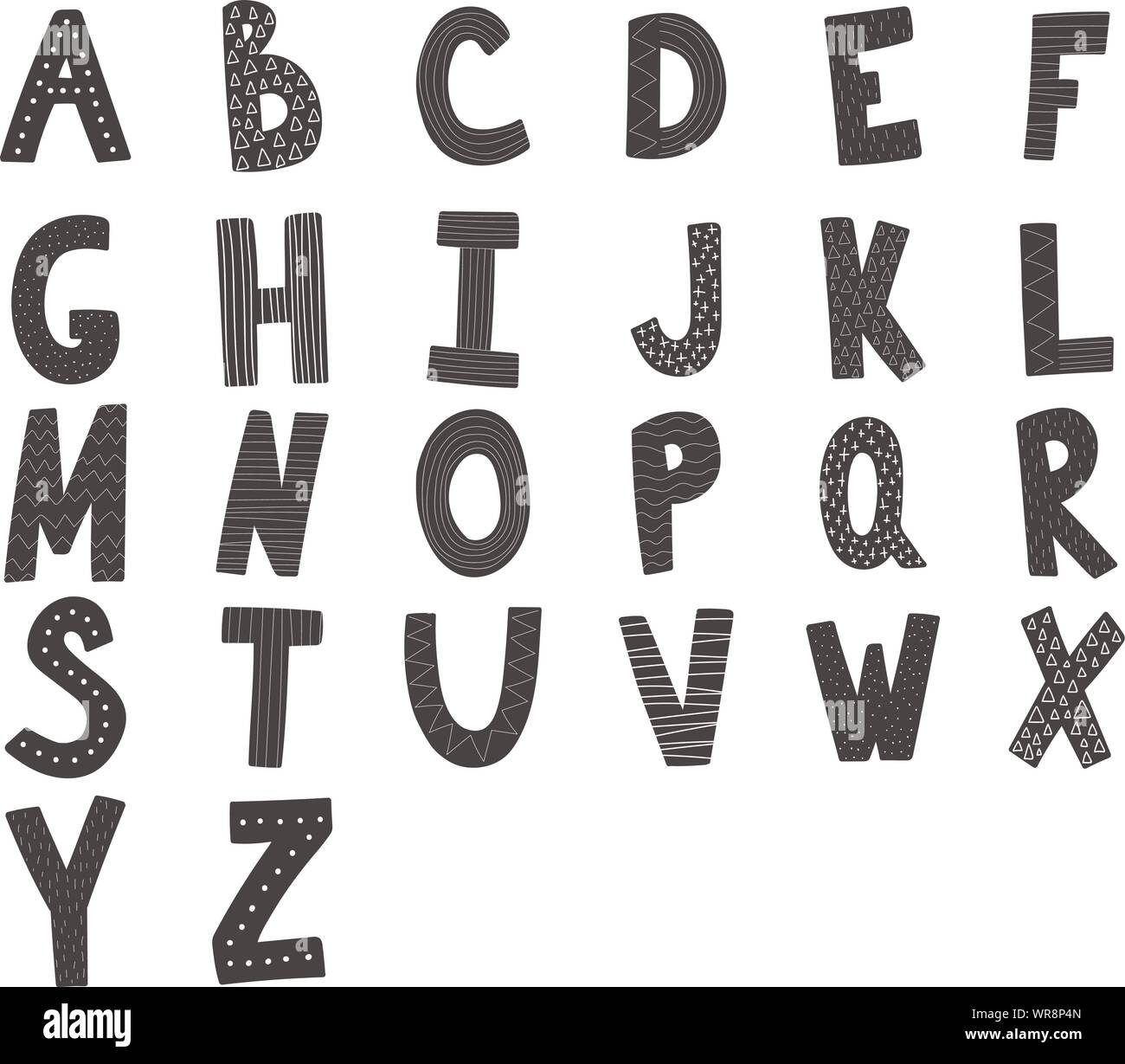 Vector Image Of The Alphabet For Children Black Hand Drawn