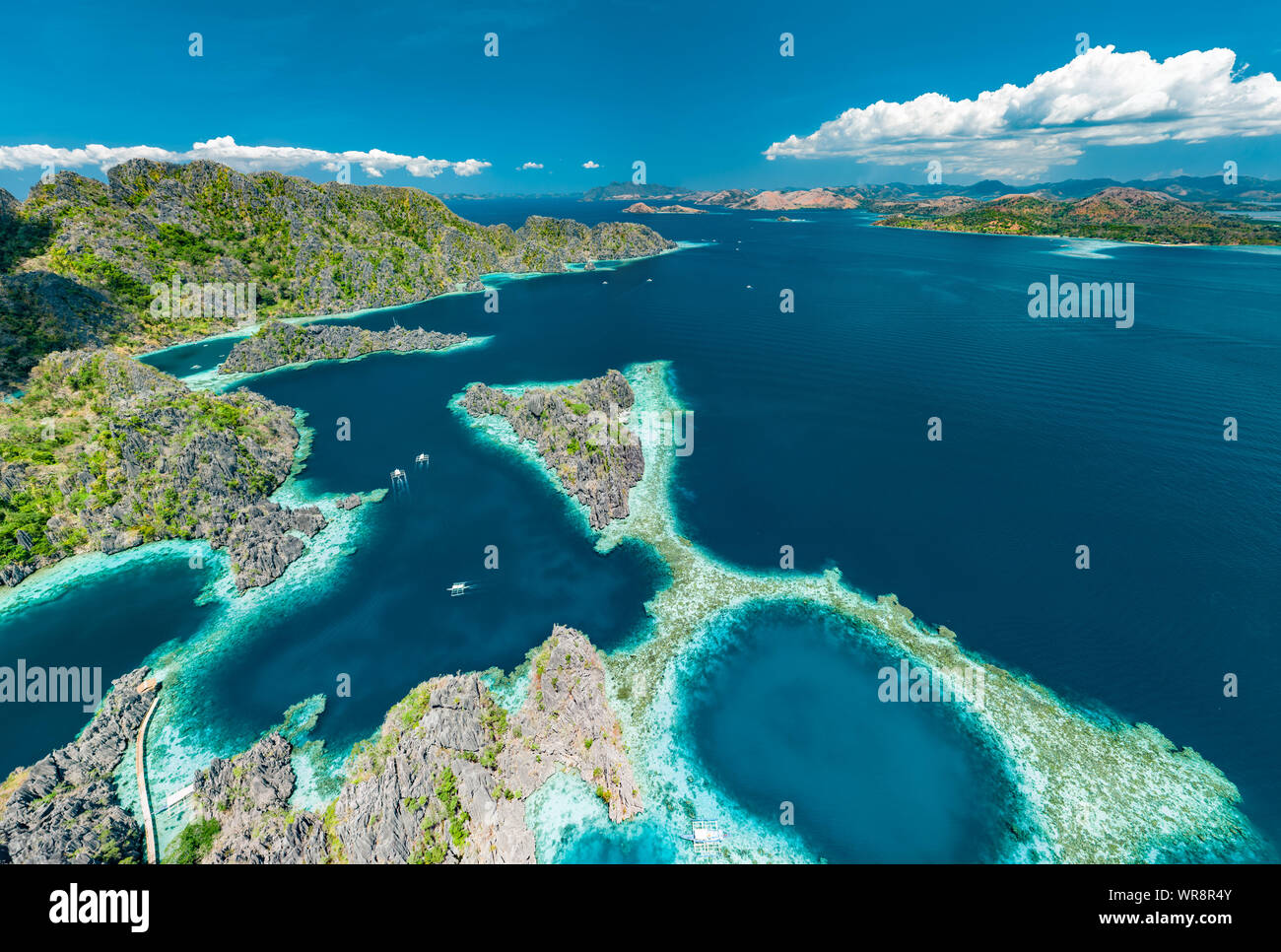 Panoramic landscape of Coron island in Philippines Stock Photo