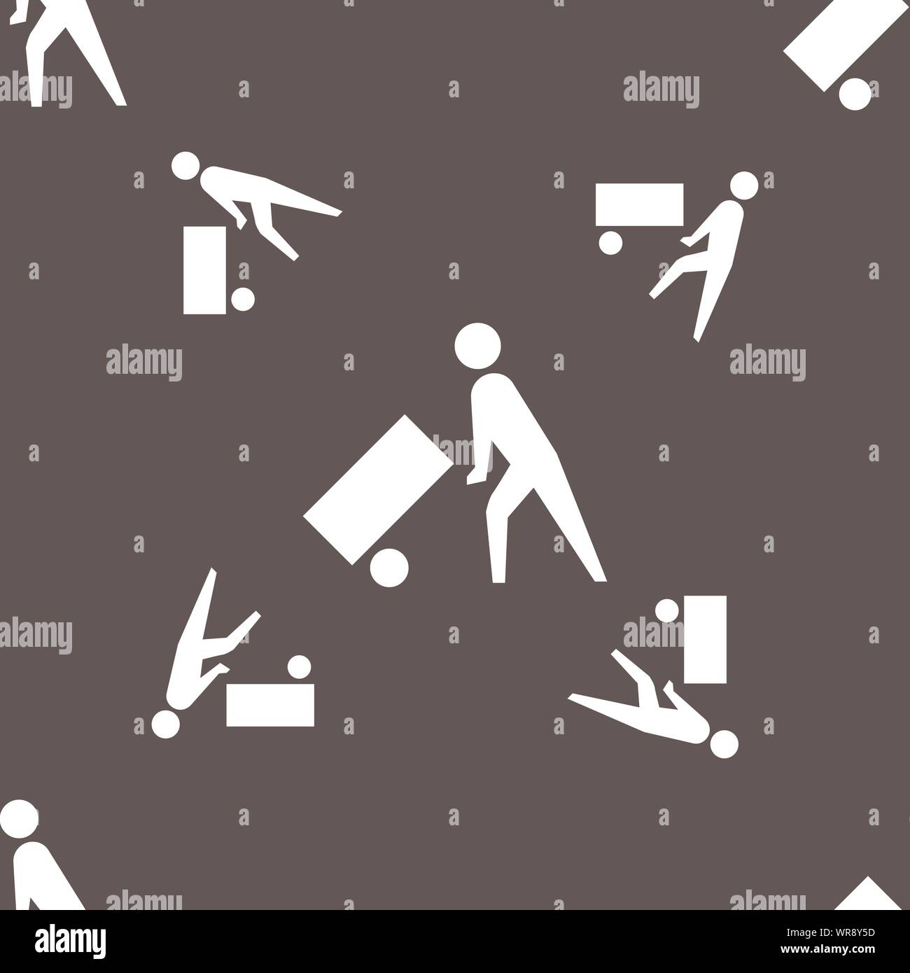 Loader icon sign. Seamless pattern on a gray background. Vector Stock Vector