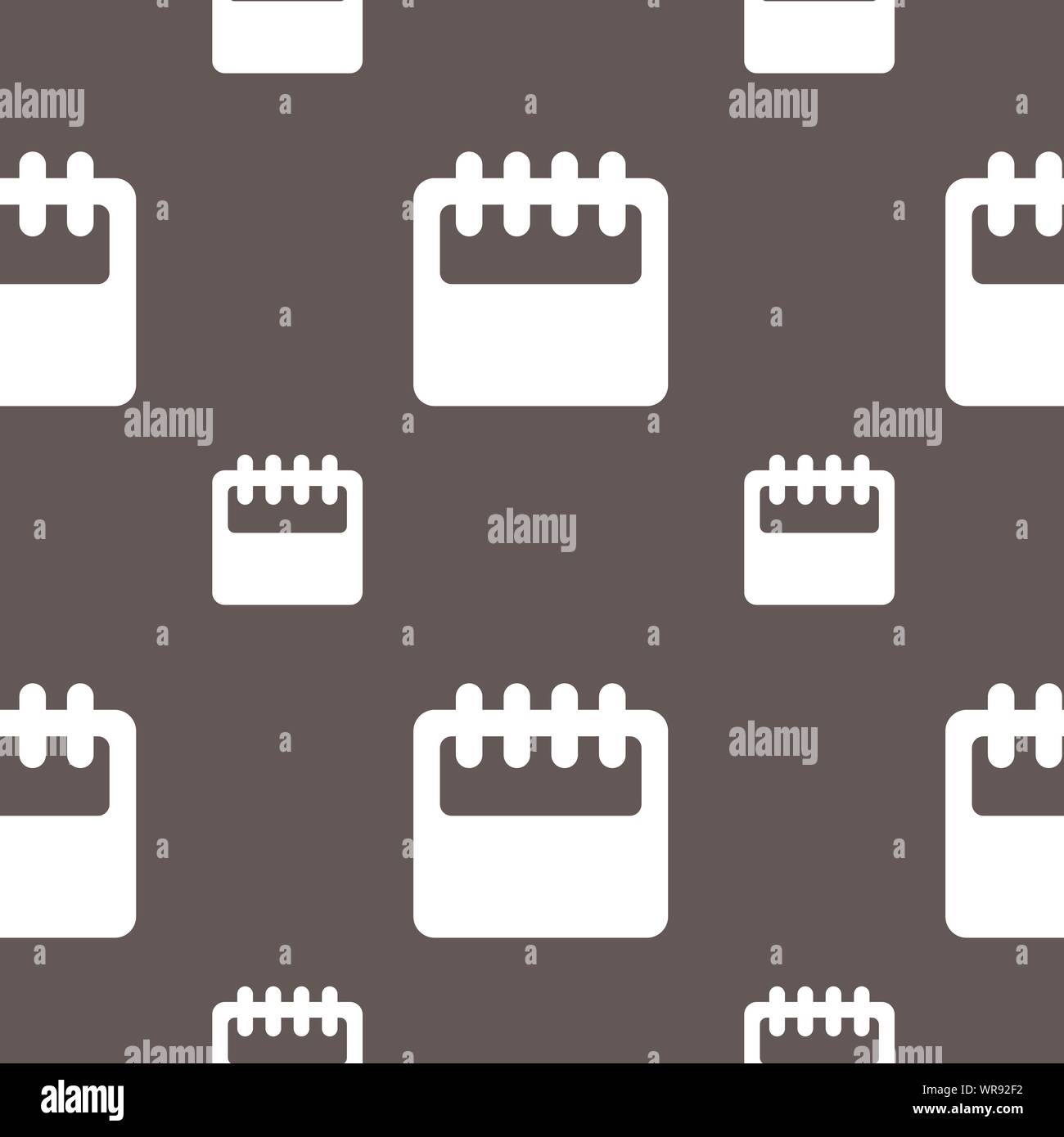 Notepad, calendar icon sign. Seamless pattern on a gray background. Vector Stock Vector