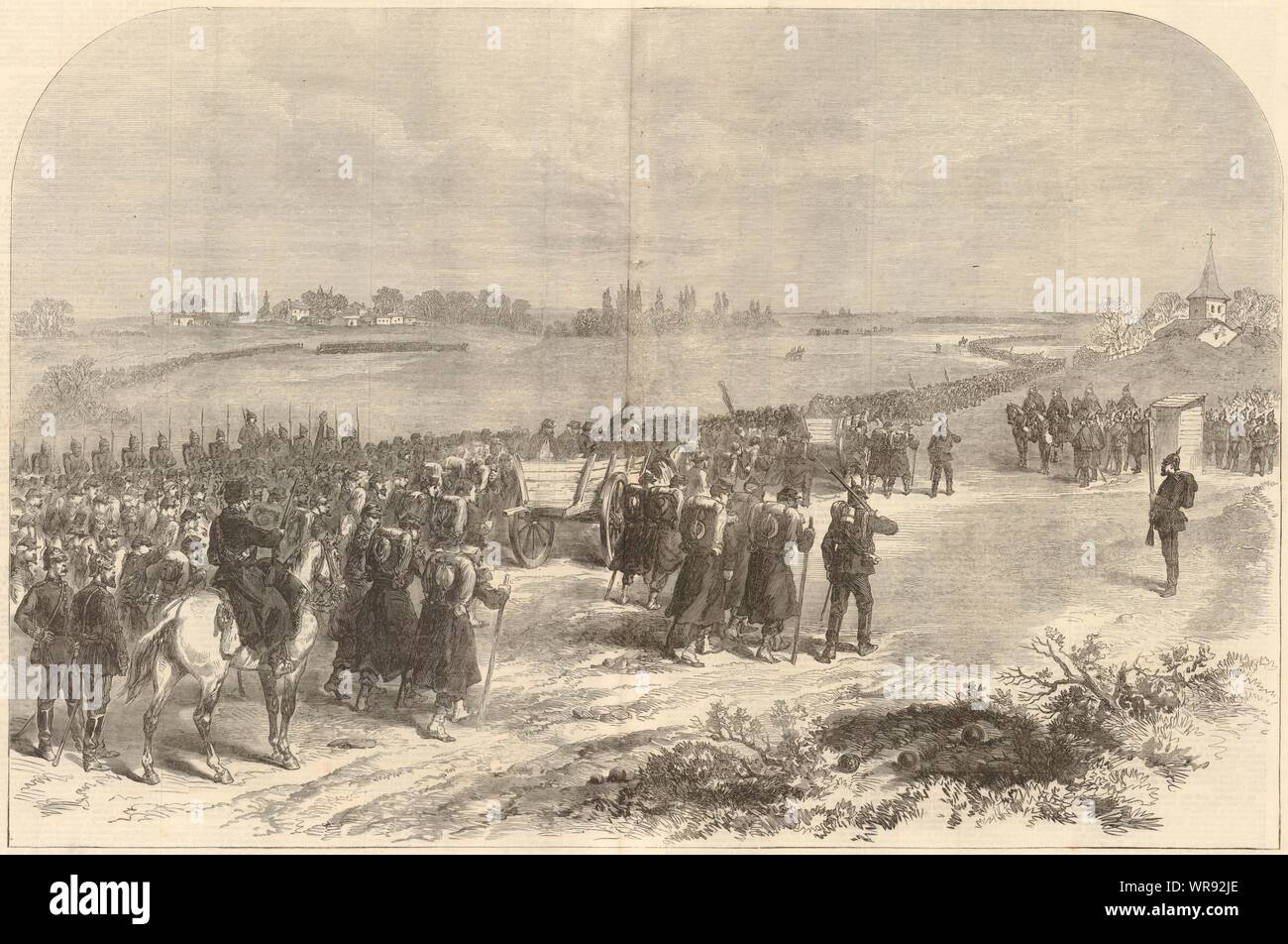 Franco-Prussian War: Surrender of Metz: Marshal Bazaine's army as PoWs 1870 Stock Photo