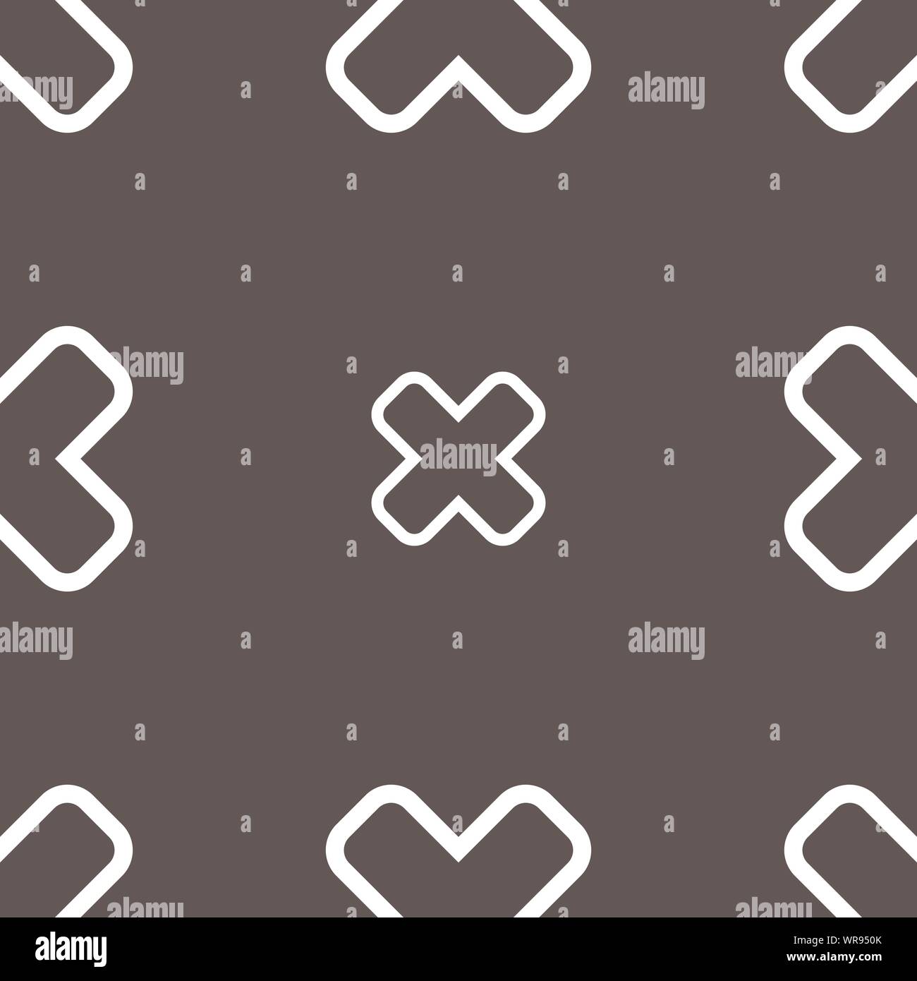 Cancel icon sign. Seamless pattern on a gray background. Vector Stock Vector