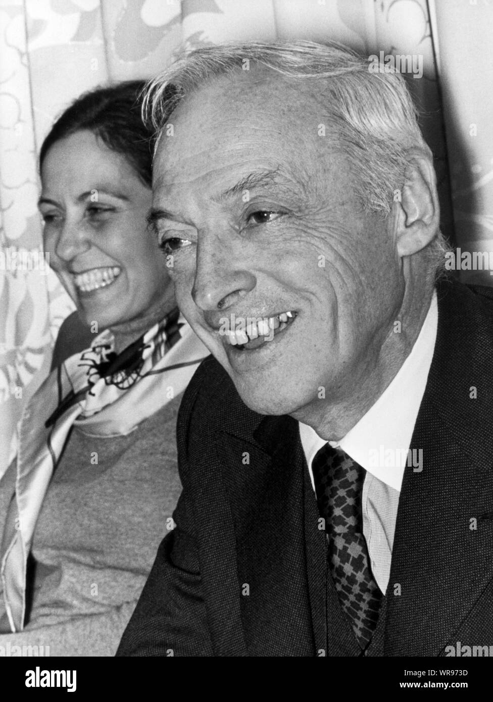 SAUL BELLOW Canadian-American author he was awarded The Nobel Prize for Litterature in back wife Alexandra Stock Photo