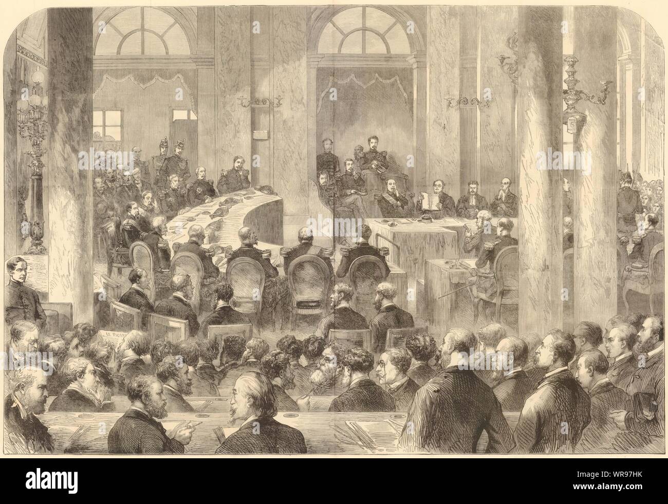 Trial of Marshal Bazaine, Grand Trianon, Versailles. Franco-Prussian War 1873 Stock Photo