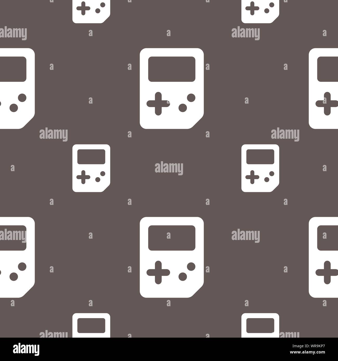 Tetris icon sign. Seamless pattern on a gray background. Vector Stock Vector