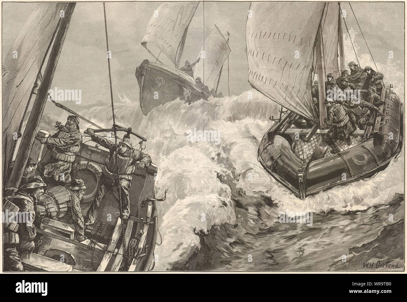 Life-boat competition. RNLI's self-righting boat. Forrestt. Timmis-Hodgson 1886 Stock Photo