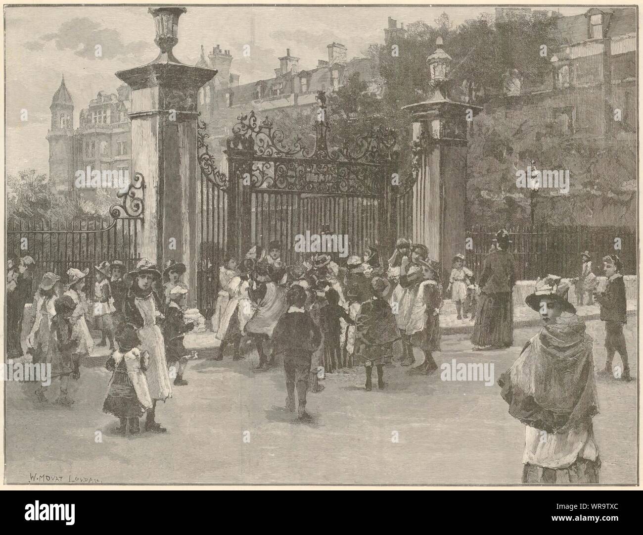 The gate of the Inner Temple. London 1889 antique ILN full page print Stock Photo