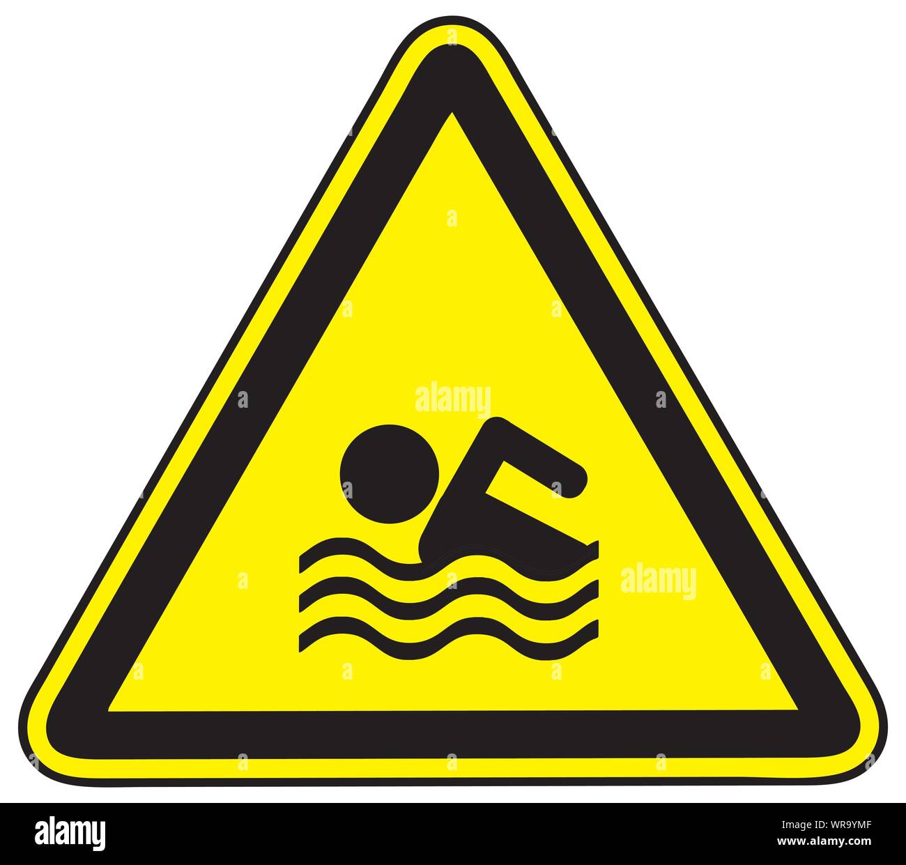 swimming area sign Stock Vector