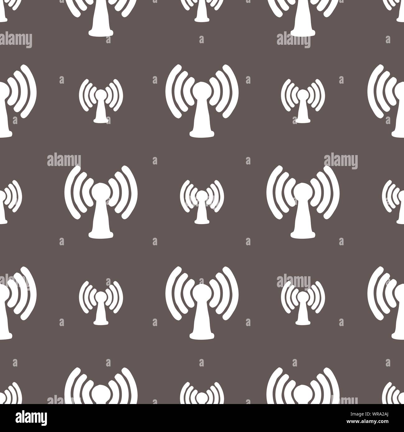 Wi-fi, internet icon sign. Seamless pattern on a gray background. Vector Stock Vector