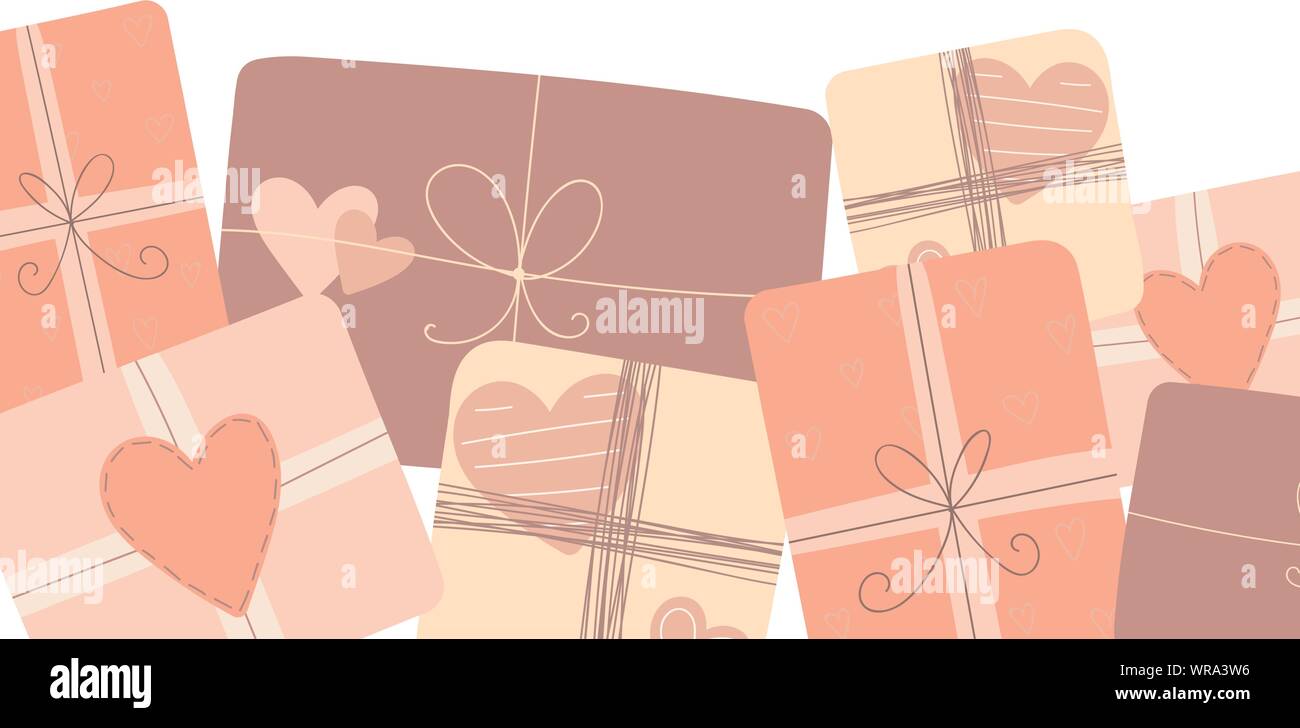 Vector image of love gifts. Template. Illustration for Valentine's Day ...