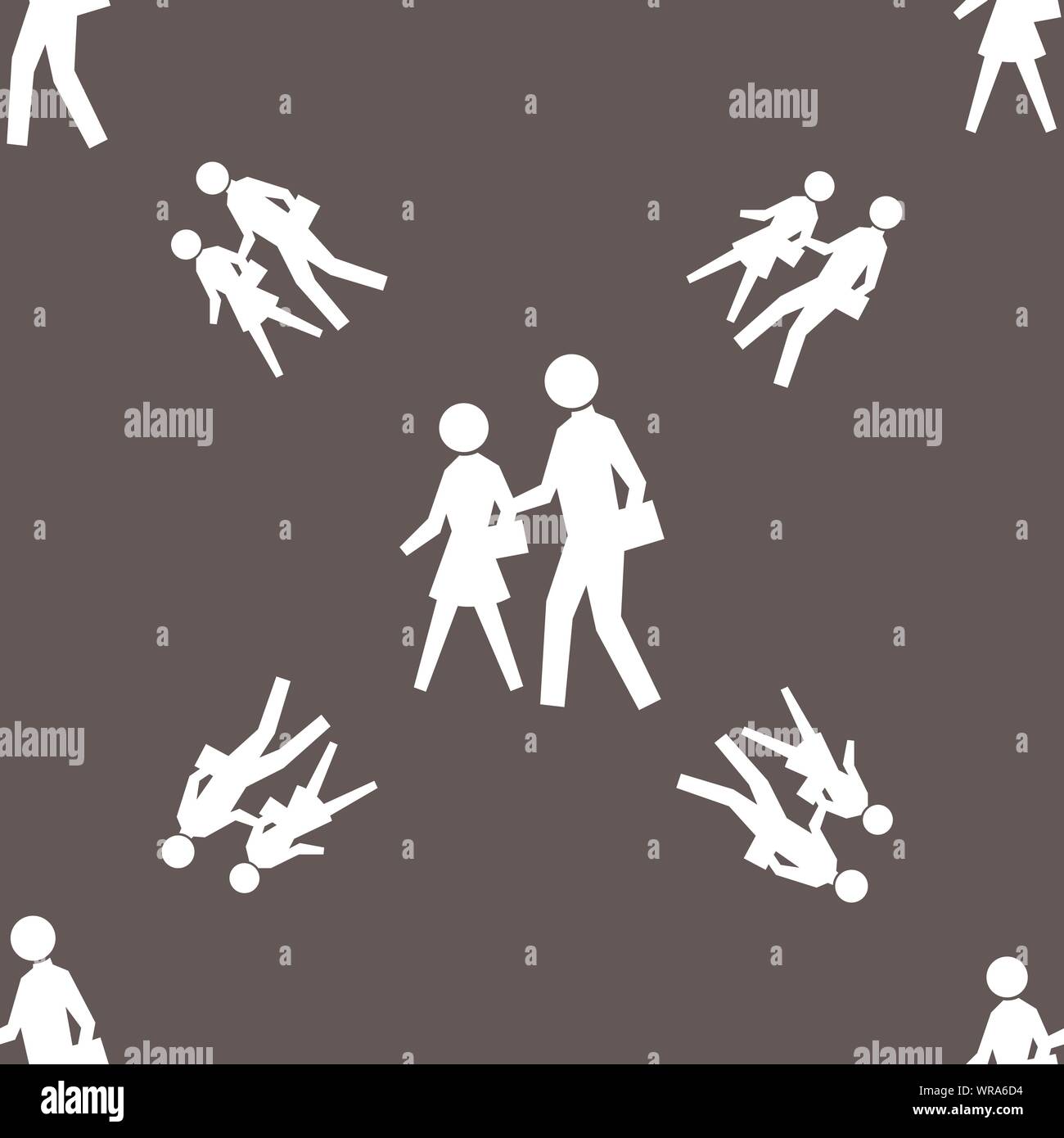 crosswalk icon sign. Seamless pattern on a gray background. Vector Stock Vector