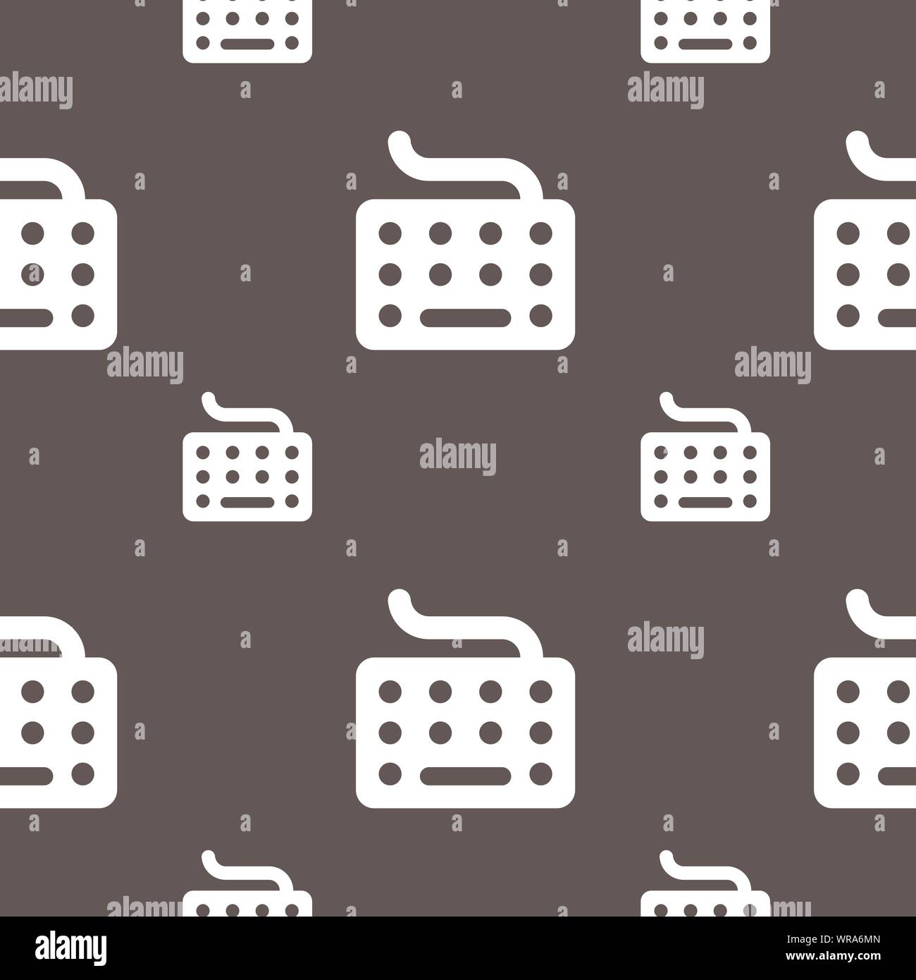 keyboard icon sign. Seamless pattern on a gray background. Vector Stock Vector