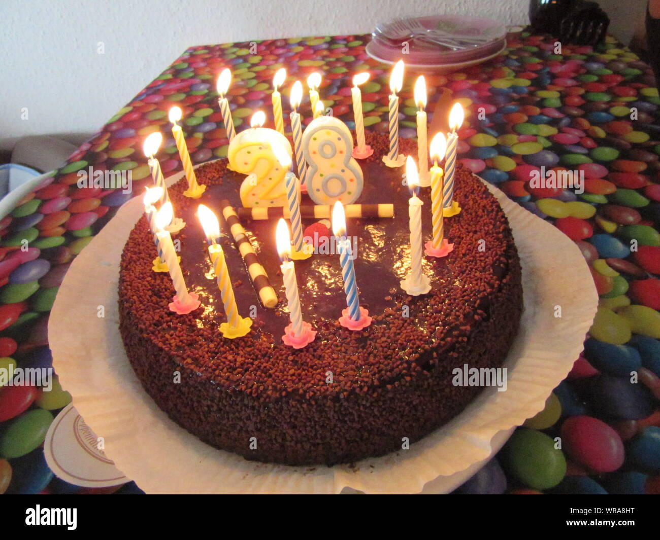 Birthday Cake Candles Number 28 High Resolution Stock Photography And Images Alamy