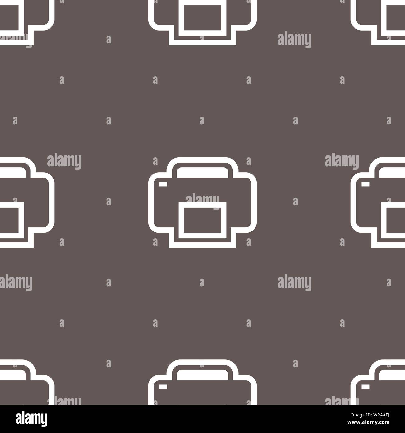 Printing icon sign. Seamless pattern on a gray background. Vector Stock ...