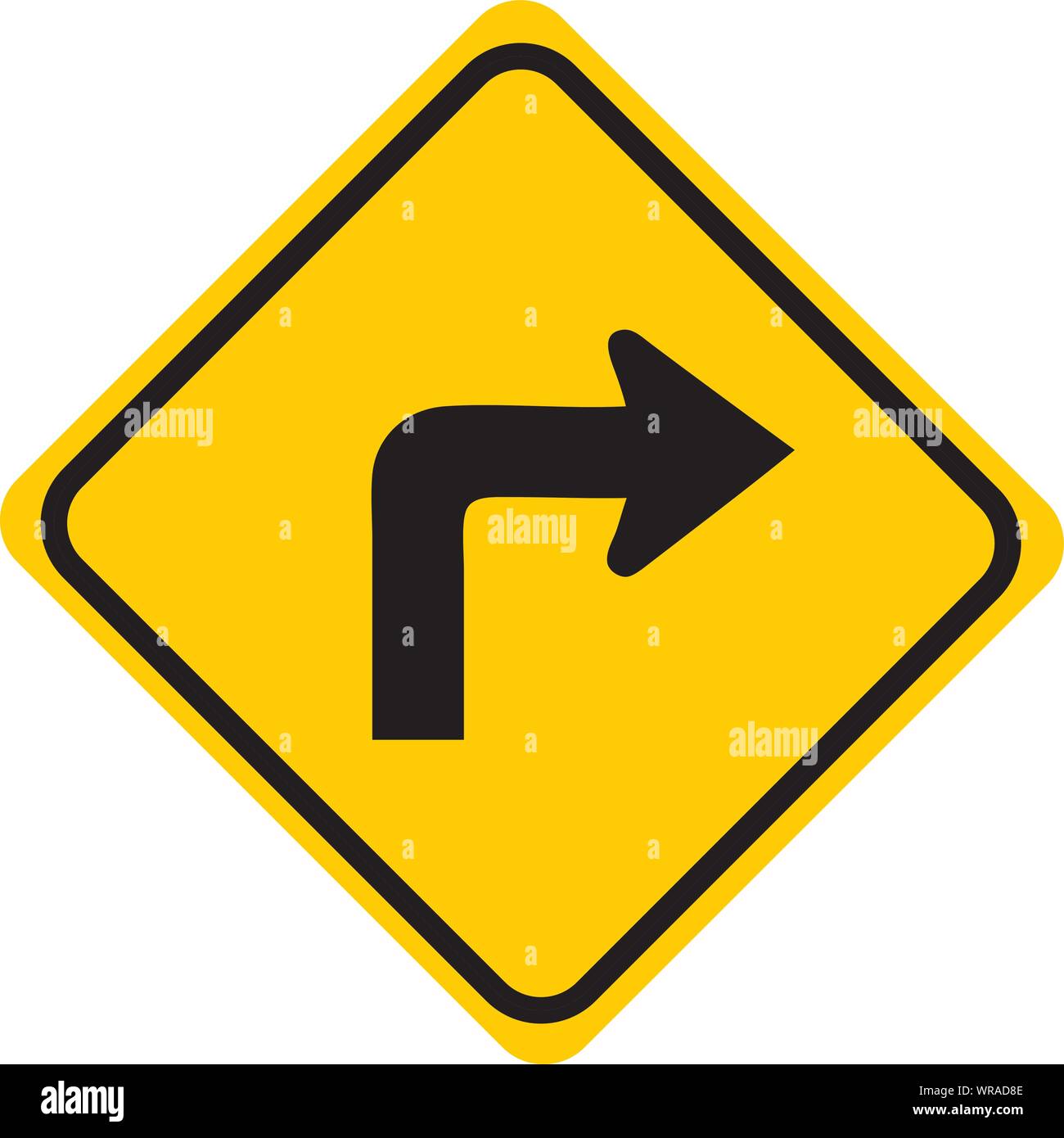 turn right left road sign vector Stock Vector