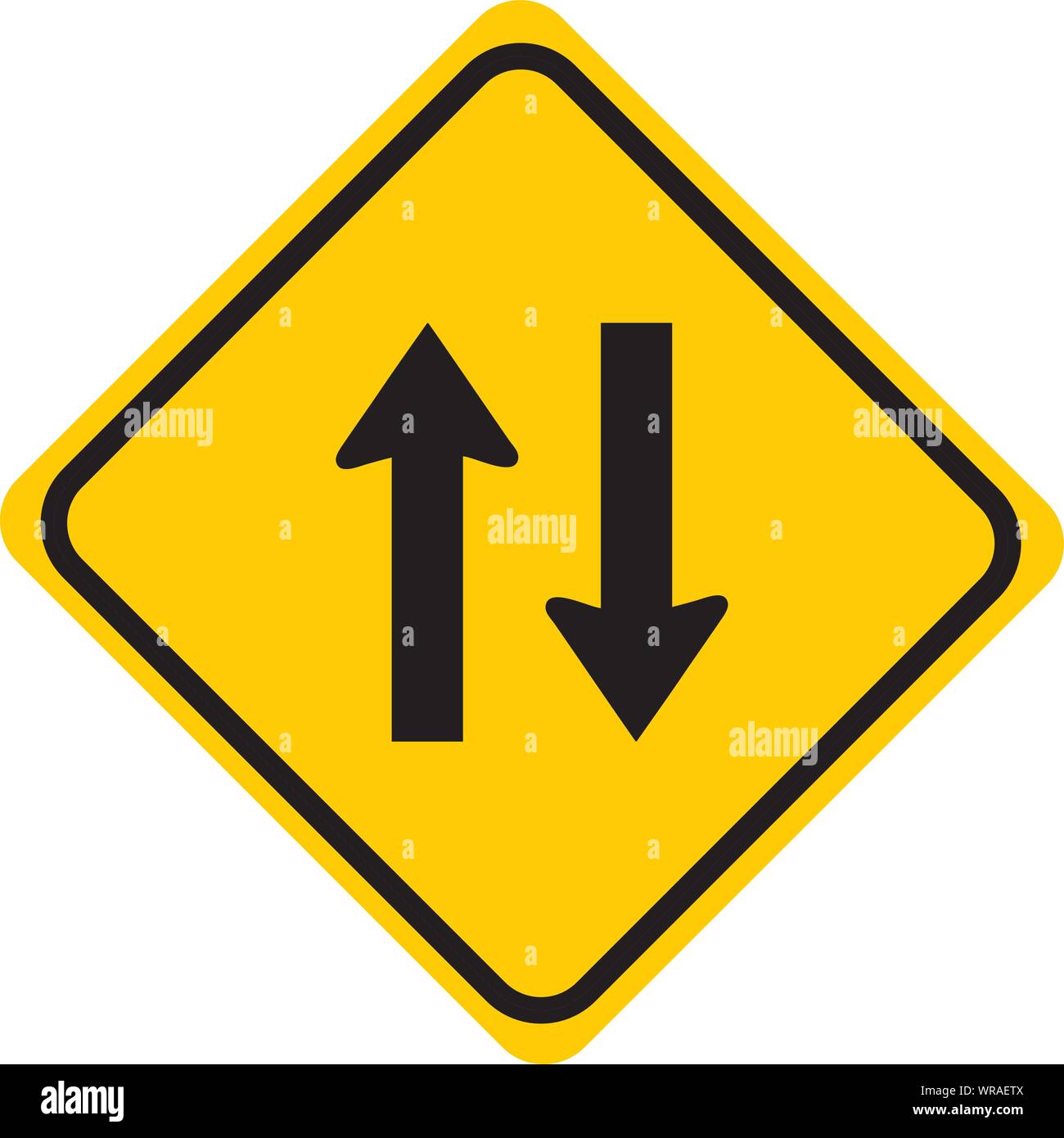 two way road sign vector Stock Vector Image & Art - Alamy