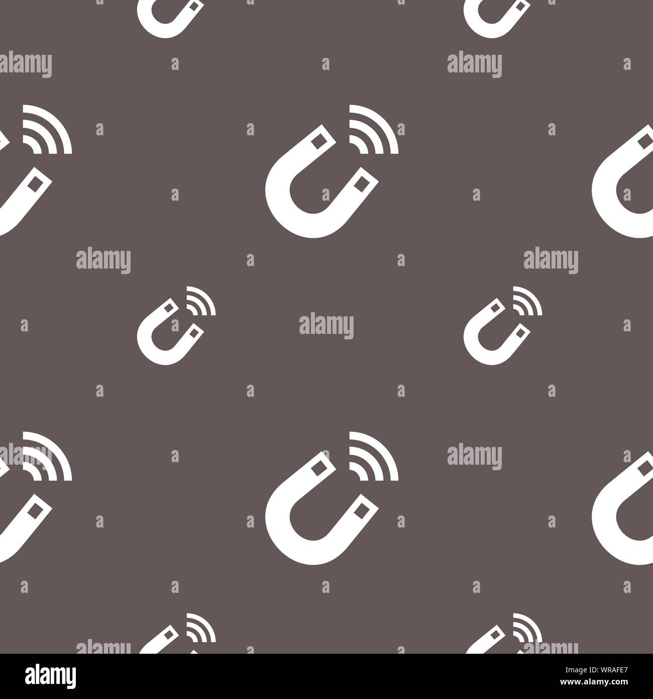 Magnet icon sign. Seamless pattern on a gray background. Vector Stock ...