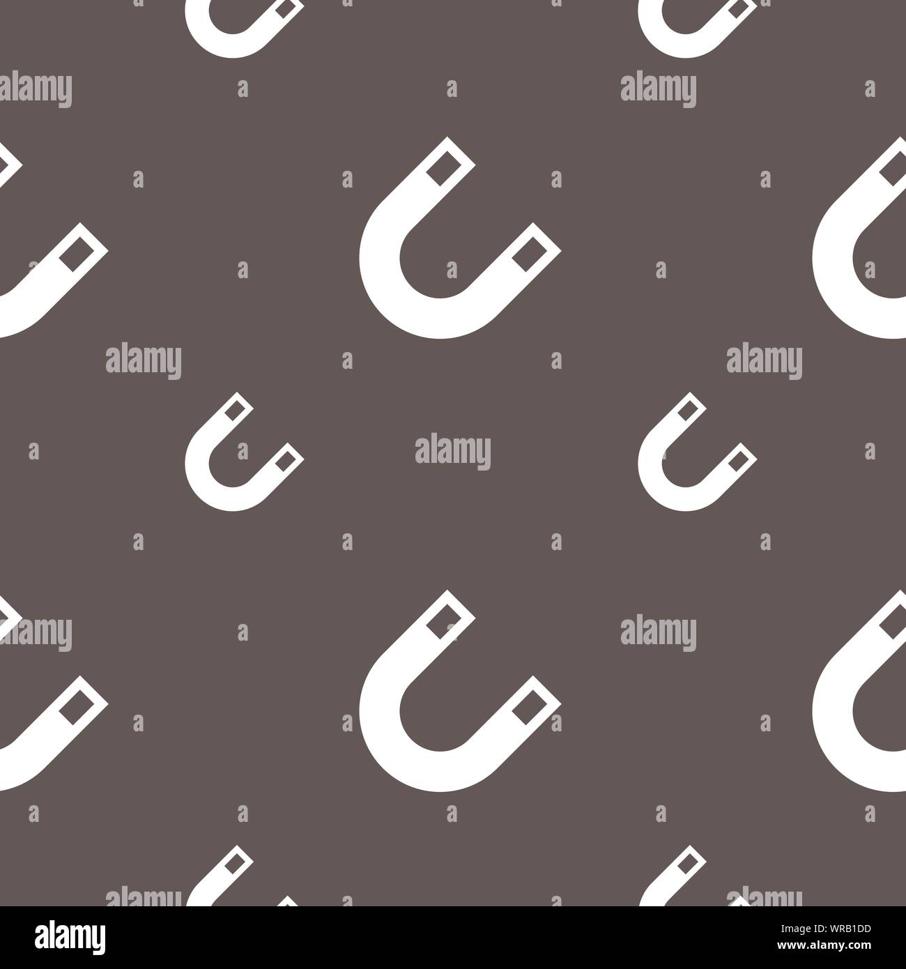 magnet, horseshoe icon sign. Seamless pattern on a gray background. Vector Stock Vector