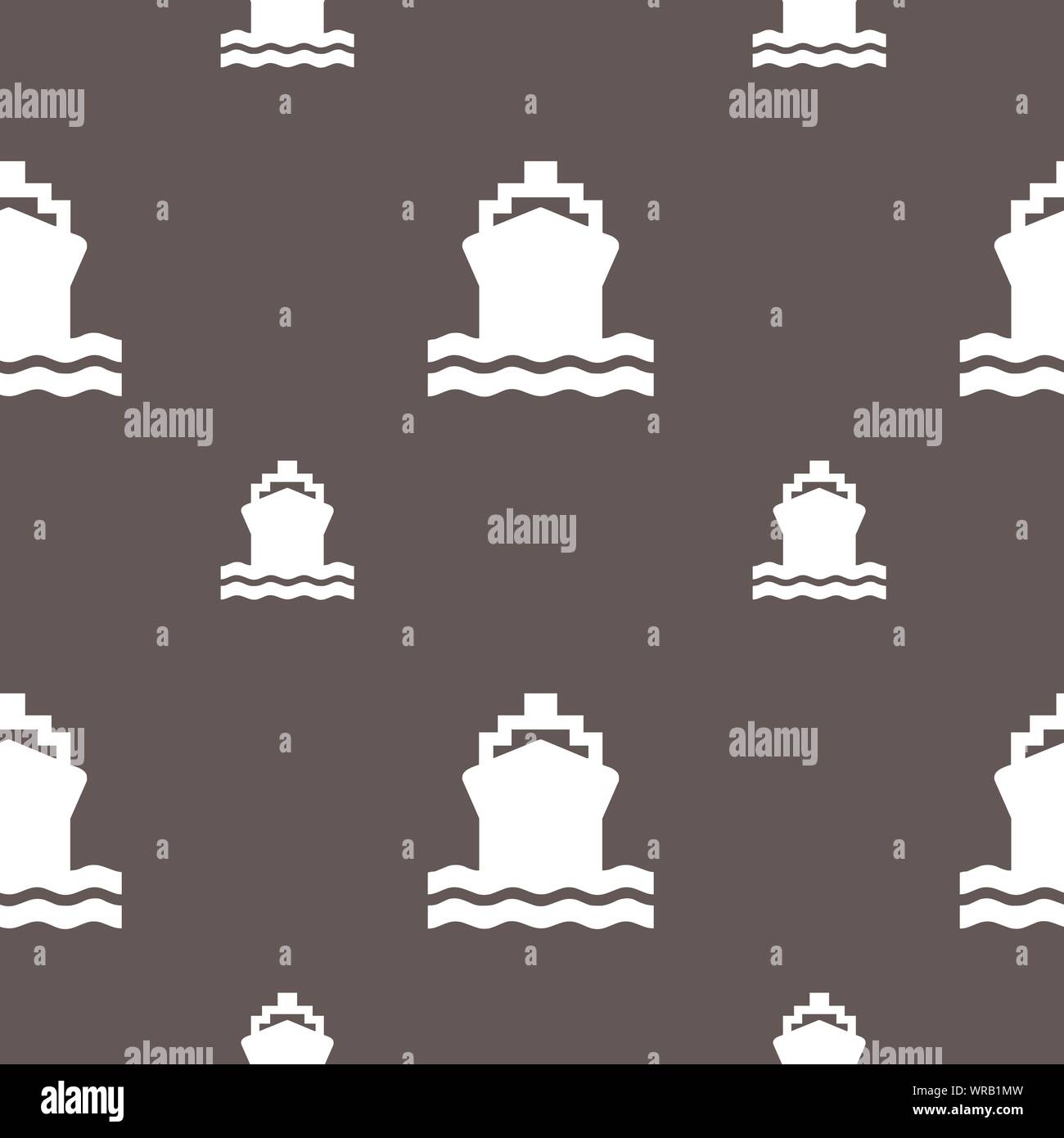 ship icon sign. Seamless pattern on a gray background. Vector Stock ...