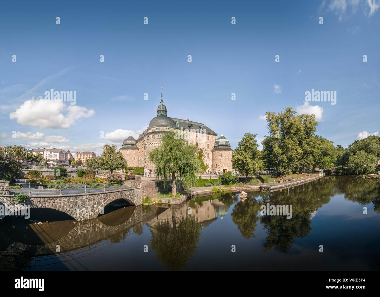 Orebro Castle (Örebro Slott) by river Svartan (Svartån). Sweden. Scandinavia. Stock Photo