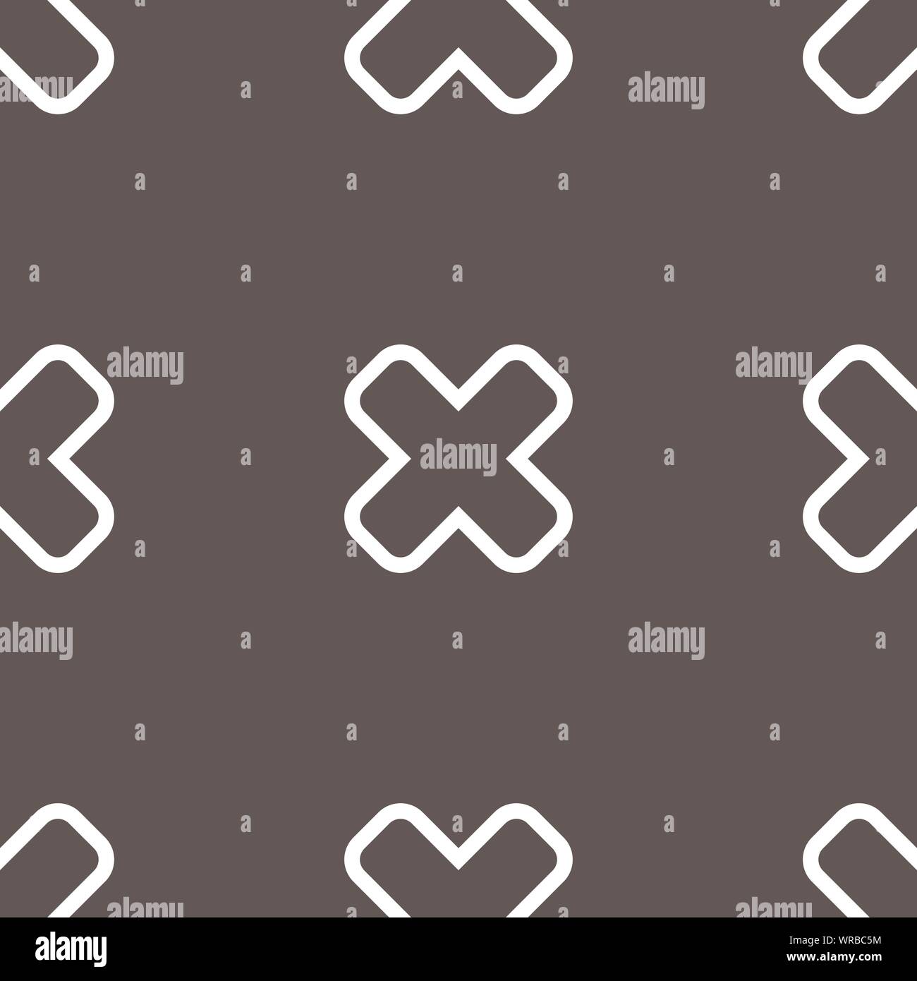 Cancel icon sign. Seamless pattern on a gray background. Vector Stock Vector