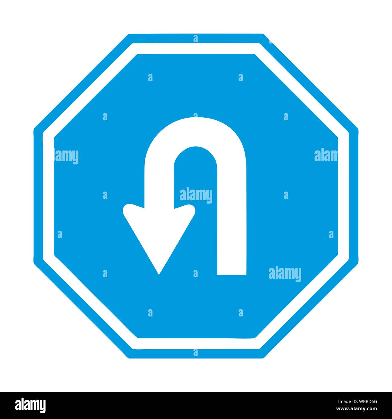 u turn road sign Stock Vector Image & Art - Alamy