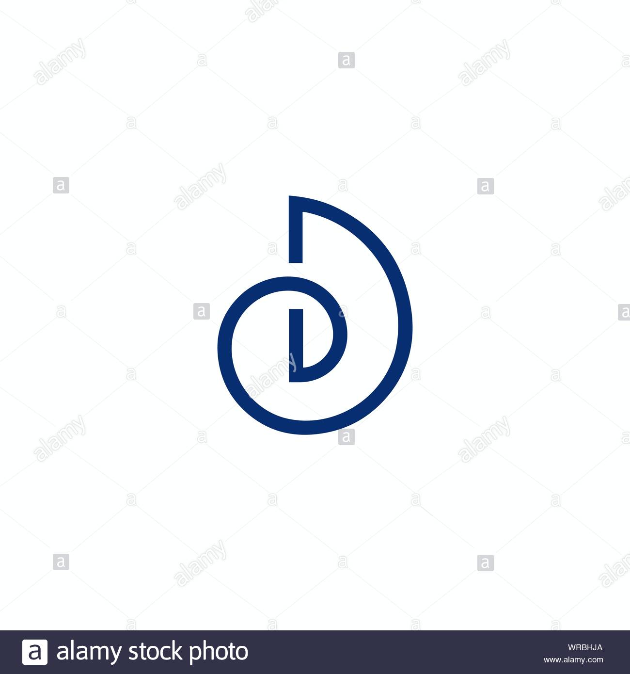 Vector Minimal Concept For Abstract Logo Icon Letter D Digital