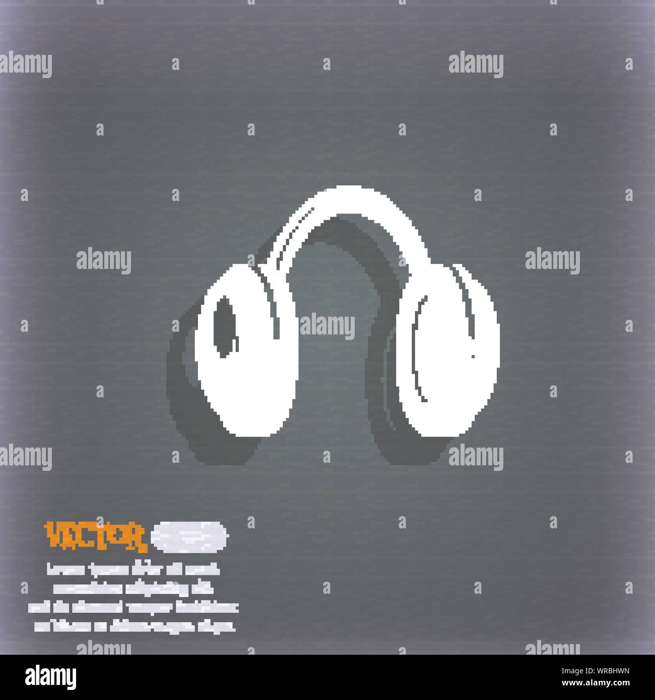 headsets icon symbol on the blue-green abstract background with shadow ...