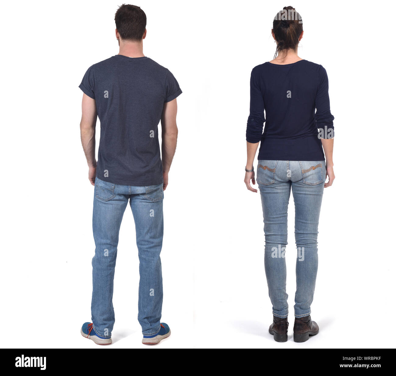full portrait of a couple on white background Stock Photo - Alamy