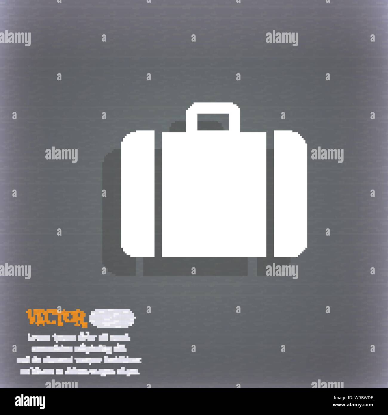 suitcase icon symbol on the blue-green abstract background with shadow and space for your text. Vector Stock Vector