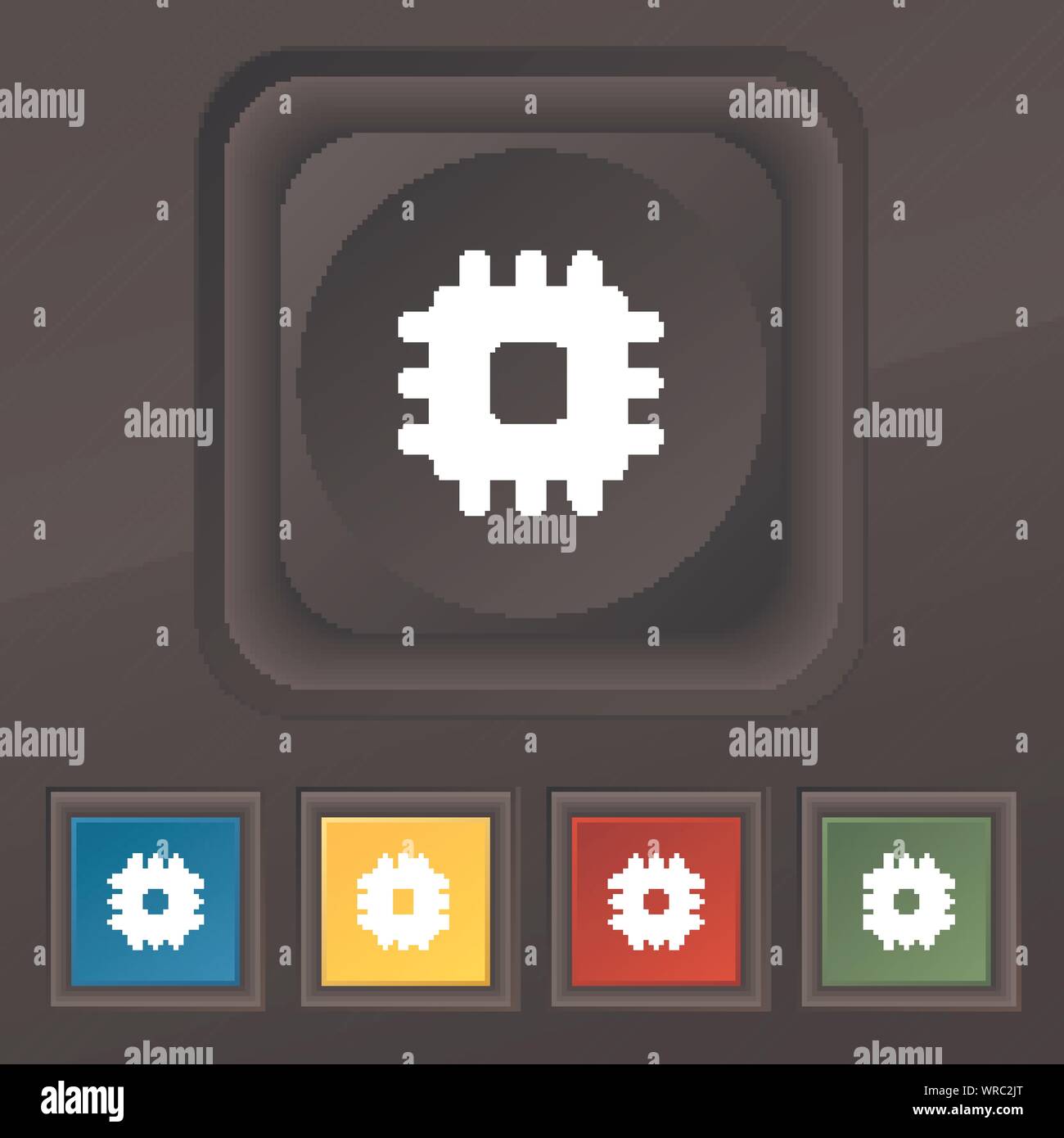 Central Processing Unit icon symbol. Set of five colorful, stylish ...