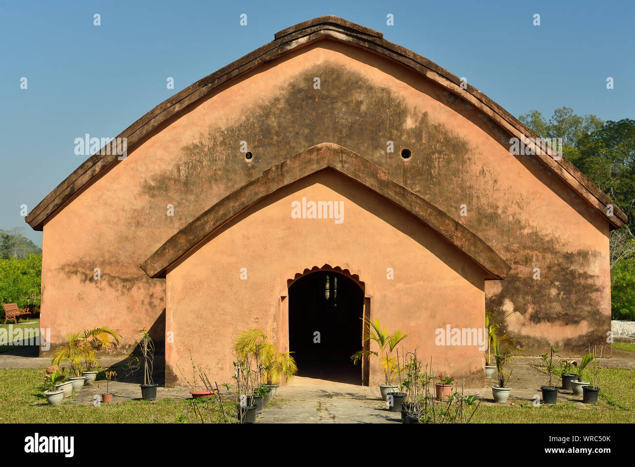 The Talatal Ghar the grandest examples of Tai Ahom architecture located close the Sivasagar Town, Assam India. Stock Photo
