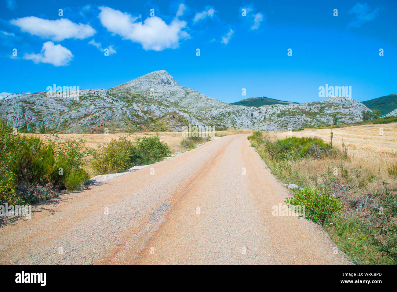 Mountain landscape. Villafria de la Peña, Palencia province, Castilla Leon, Spain. Stock Photo